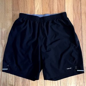 Men’s Running Shorts with Compression spandex liner | Hind Athletic black shorts